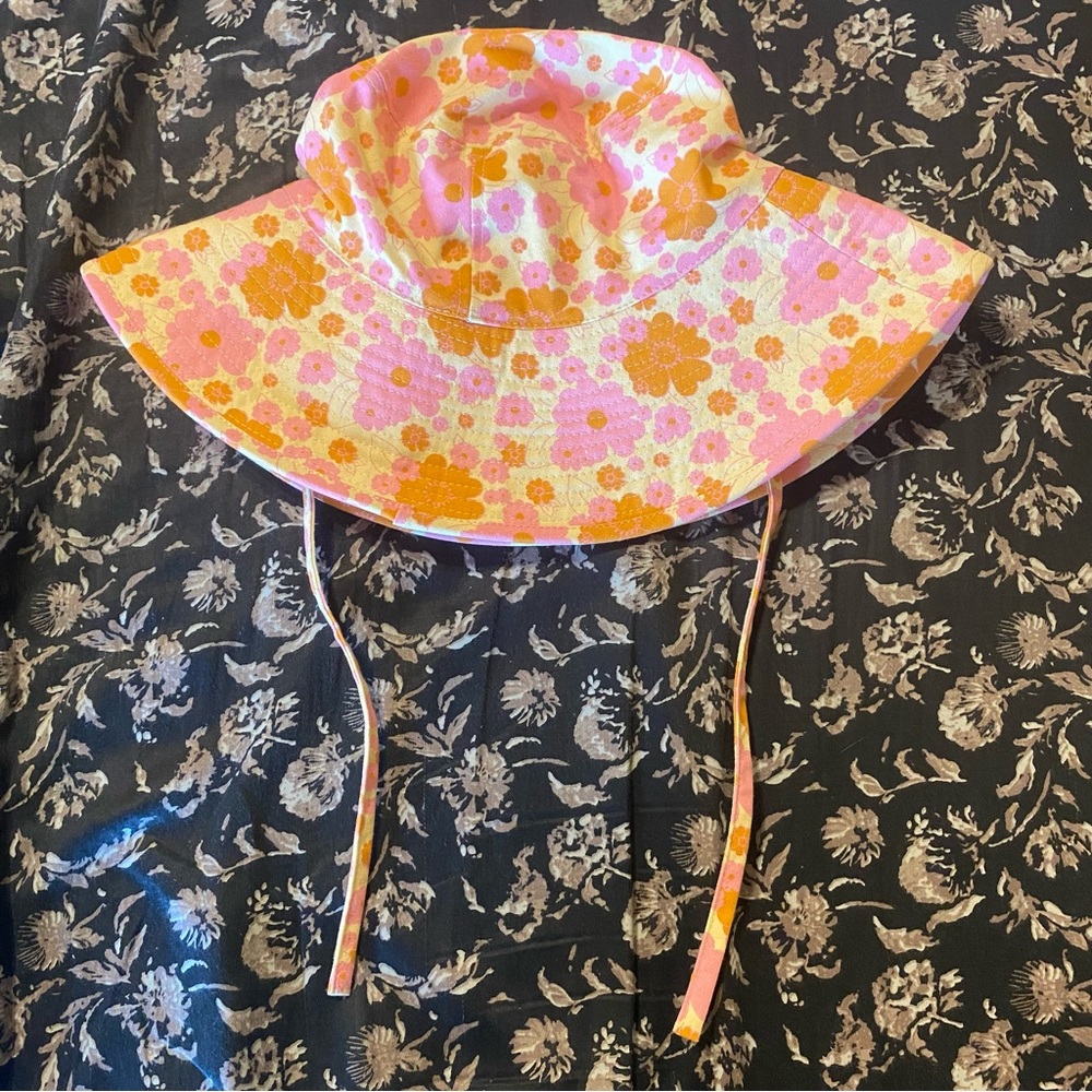 Urban Outfitters Pink and Orange Floral Hat